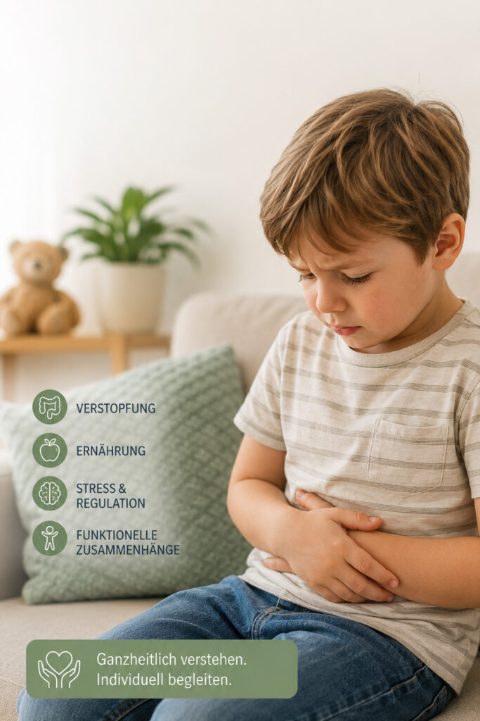 Bauchschmerzen bei Kindern – Kind hält sich den Bauch