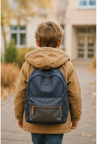 Kind auf dem Weg zur Schule oder in den Kindergarten – häufige Infekte bei Kindern